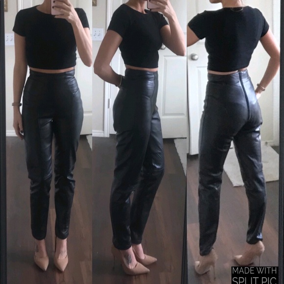 North Beach Leather Pants - North Beach Leather black high waisted pants